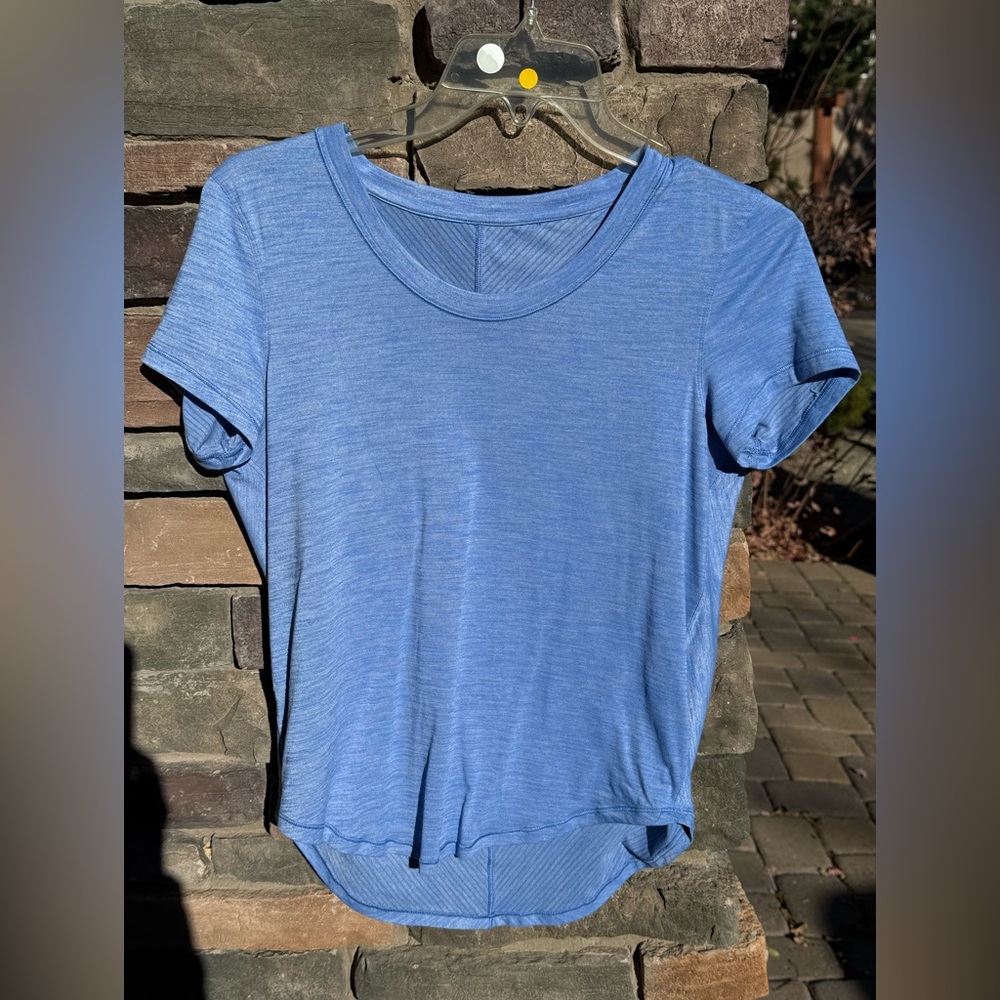lululemon athletica Light Blue Short Sleeve Tee